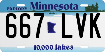 MN license plate 667LVK