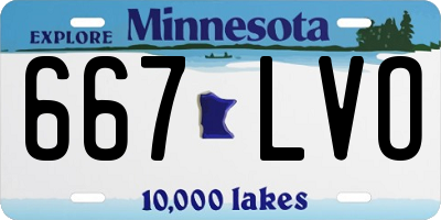 MN license plate 667LVO