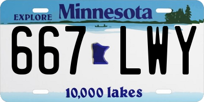 MN license plate 667LWY