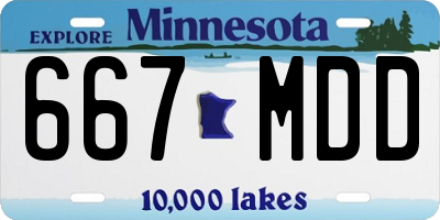 MN license plate 667MDD