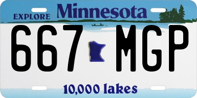 MN license plate 667MGP