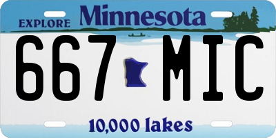 MN license plate 667MIC