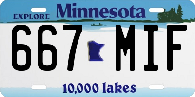 MN license plate 667MIF