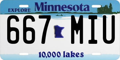 MN license plate 667MIU