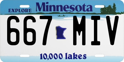 MN license plate 667MIV