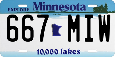 MN license plate 667MIW