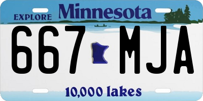 MN license plate 667MJA
