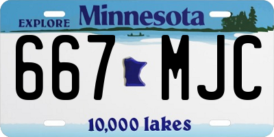 MN license plate 667MJC