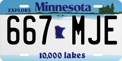 MN license plate 667MJE