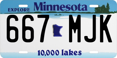 MN license plate 667MJK