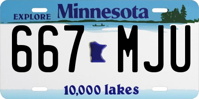 MN license plate 667MJU