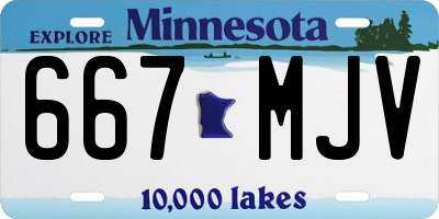 MN license plate 667MJV