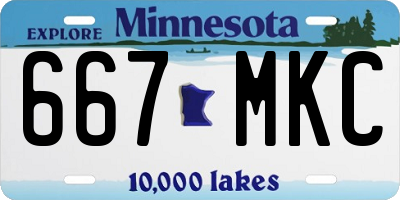 MN license plate 667MKC