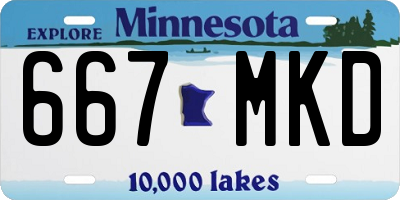MN license plate 667MKD