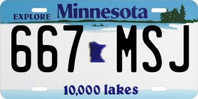 MN license plate 667MSJ