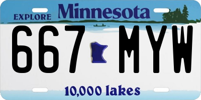 MN license plate 667MYW