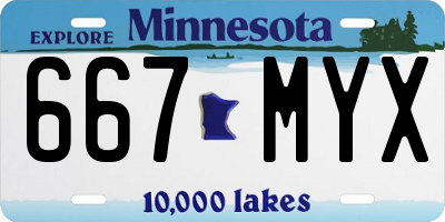 MN license plate 667MYX