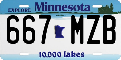 MN license plate 667MZB