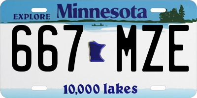 MN license plate 667MZE