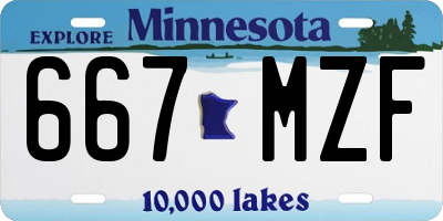 MN license plate 667MZF