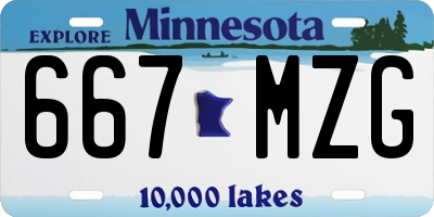 MN license plate 667MZG