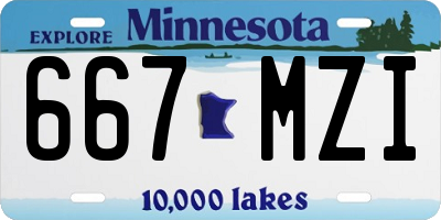 MN license plate 667MZI