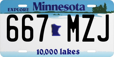 MN license plate 667MZJ