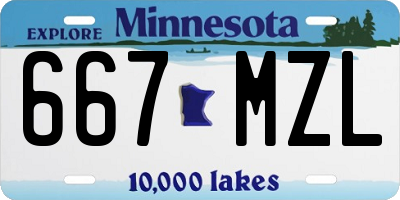 MN license plate 667MZL