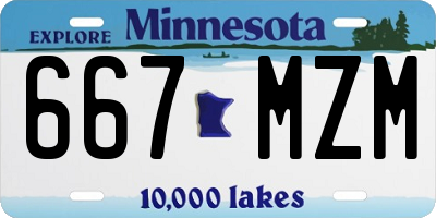 MN license plate 667MZM