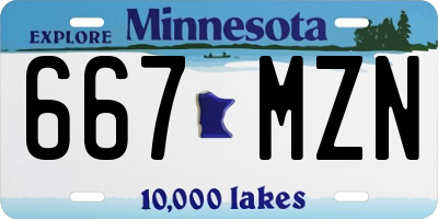 MN license plate 667MZN