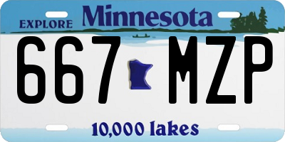 MN license plate 667MZP