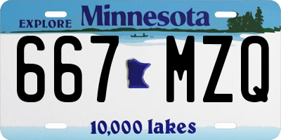 MN license plate 667MZQ