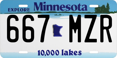 MN license plate 667MZR