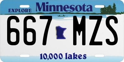 MN license plate 667MZS