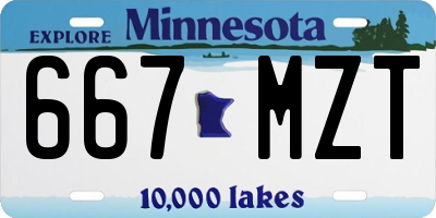MN license plate 667MZT