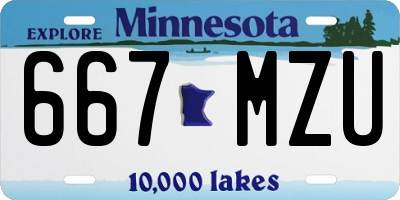 MN license plate 667MZU