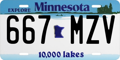 MN license plate 667MZV