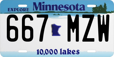 MN license plate 667MZW