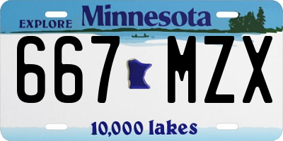 MN license plate 667MZX