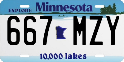 MN license plate 667MZY
