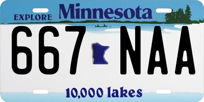 MN license plate 667NAA