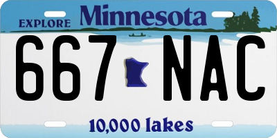 MN license plate 667NAC