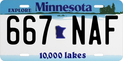 MN license plate 667NAF