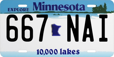 MN license plate 667NAI