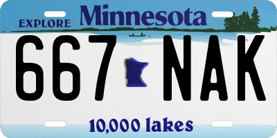 MN license plate 667NAK