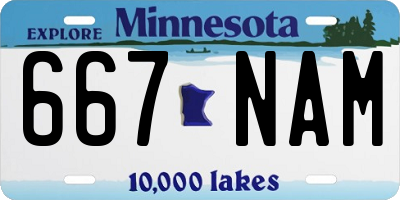 MN license plate 667NAM