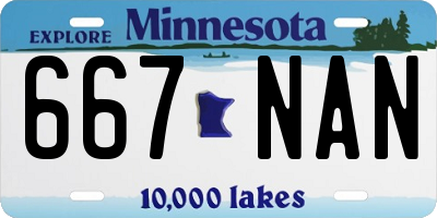 MN license plate 667NAN