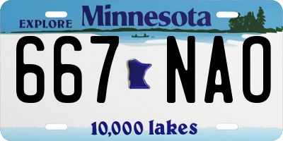MN license plate 667NAO