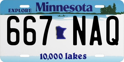 MN license plate 667NAQ