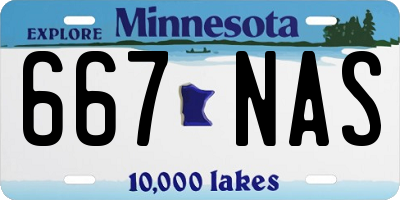 MN license plate 667NAS